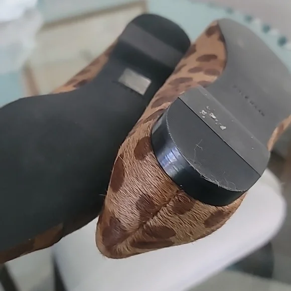 Cole Haan Women's Shoes 7B Brown Tan Leopard Skimmer Flat Leather Point Toe - Picture 8 of 12